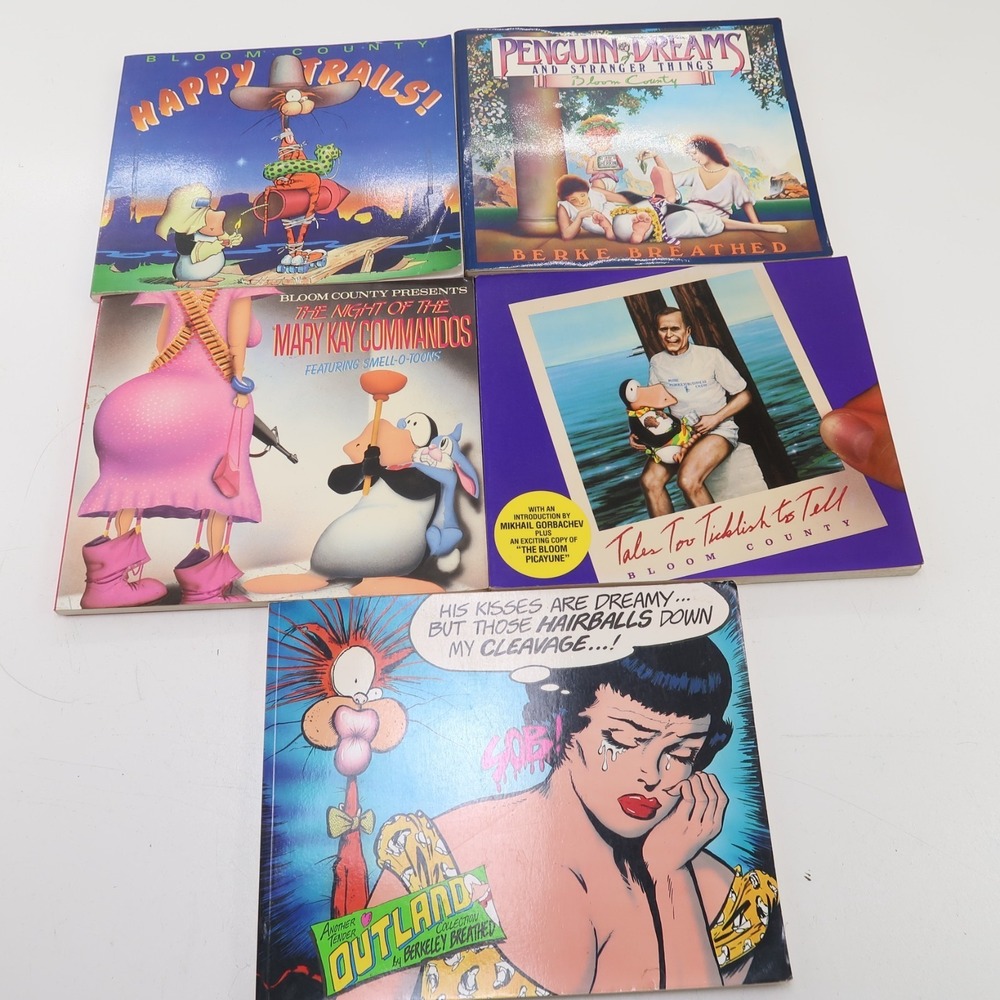 Lot Of 5 Bloom County Comic Strip Paperback Books Berke Breathed by Brown Little